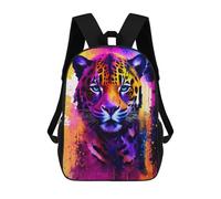 sinyumoney Mochila Para Niñas Vibrant Leopard Portrait -1 Mochila Escolar Impresa En 3D Para Niños Mochila Informal De Día Mochila Ligera Para Estudiantes De Secundaria 17inch