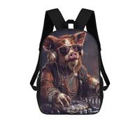 sinyumoney Mochila Para Niñas Wild Hog DJ Mochila Escolar Impresa En 3D Para Niños Mochila Informal De Día Mochila Ligera Para Estudiantes De Secundaria 17inch
