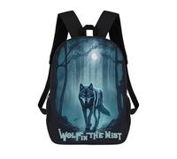 sinyumoney Mochila Para Niñas Wolf in The Mist Mochila Escolar Impresa En 3D Para Niños Mochila Informal De Día Mochila Ligera Para Estudiantes De Secundaria 17inch