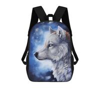 sinyumoney Mochila Para Niñas Wolf Spirit in Winter Sky Mochila Escolar Impresa En 3D Para Niños Mochila Informal De Día Mochila Ligera Para Estudiantes De Secundaria 17inch