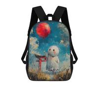 sinyumoney Mochila para niños, mochila escolar impresa en 3D, mochila para niños y niñas, mochila ajustable para escuela primaria, Figura fantasma con globo, 17"