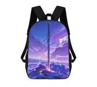 sinyumoney Mochila para niños, mochila escolar impresa en 3D, mochila para niños y niñas, mochila ajustable para escuela primaria, The Purple Shock Blade, 17"