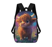 sinyumoney Mochila para niños, mochila escolar impresa en 3D para niños y niñas, Baby Highland Cow, 17"