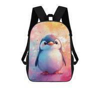 sinyumoney Mochila para niños, mochila escolar impresa en 3D para niños y niñas, Cute Baby Penguin, 17"