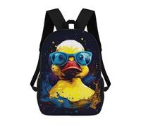 sinyumoney Mochila para niños, mochila escolar impresa en 3D para niños y niñas, Duck Rubber With Sunglasse, 17"