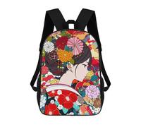 sinyumoney Mochila para niños, mochila escolar impresa en 3D para niños y niñas, Japan Girl Flowers Manga, 17"