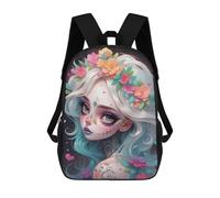 sinyumoney Mochila para niños, mochila escolar impresa en 3D para niños y niñas, Linda Sugar Skull Girl, 17"