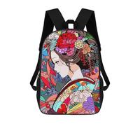 sinyumoney Mochila para niños, mochila escolar impresa en 3D para niños y niñas, Minimalist Japanese Art, 17"