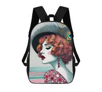 sinyumoney Mochila para niños, mochila escolar impresa en 3D para niños y niñas, Retro Redhead Beauty, 17"