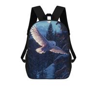 sinyumoney Mochila para niños, mochila escolar impresa en 3D para niños y niñas, Snowy Owl In Flight, 17"