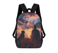 sinyumoney Mochila Para Niños Y Niñas Con Impresión 3D A Man With Dog In Mind Mochila Escolar Para Niños De Primaria, Mochila Informal De Viaje Para Portátil 17inch