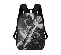 sinyumoney Mochila Para Niños Y Niñas Con Impresión 3D Abstract Musical Instrument Black And White Art Mochila Escolar Para Niños De Primaria, Mochila Informal De Viaje Para Portátil 17inch