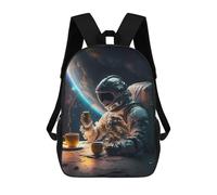 sinyumoney Mochila Para Niños Y Niñas Con Impresión 3D Astronaut's Coffee Break Mochila Escolar Para Niños De Primaria, Mochila Informal De Viaje Para Portátil 17inch