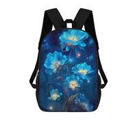 sinyumoney Mochila Para Niños Y Niñas Con Impresión 3D Blue Starlight Flower Mochila Escolar Para Niños De Primaria, Mochila Informal De Viaje Para Portátil 17inch