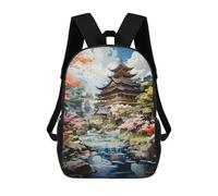 sinyumoney Mochila Para Niños Y Niñas Con Impresión 3D Cherry Blossom Temple Reflections -3 Mochila Escolar Para Niños De Primaria, Mochila Informal De Viaje Para Portátil 17inch