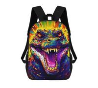 sinyumoney Mochila Para Niños Y Niñas Con Impresión 3D Colorful Crocodile Artwork Mochila Escolar Para Niños De Primaria, Mochila Informal De Viaje Para Portátil 17inch