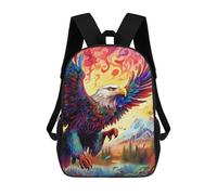 sinyumoney Mochila Para Niños Y Niñas Con Impresión 3D Colorful Eagle Artwork-1 Mochila Escolar Para Niños De Primaria, Mochila Informal De Viaje Para Portátil 17inch