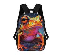 sinyumoney Mochila Para Niños Y Niñas Con Impresión 3D Colorful Frog Artwork-1 Mochila Escolar Para Niños De Primaria, Mochila Informal De Viaje Para Portátil 17inch