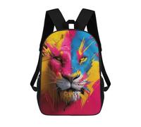 sinyumoney Mochila Para Niños Y Niñas Con Impresión 3D Colorful Lion Portrait Mochila Escolar Para Niños De Primaria, Mochila Informal De Viaje Para Portátil 17inch