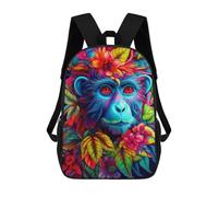 sinyumoney Mochila Para Niños Y Niñas Con Impresión 3D Colorful Monkey Portrait-3 Mochila Escolar Para Niños De Primaria, Mochila Informal De Viaje Para Portátil 17inch