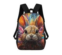 sinyumoney Mochila Para Niños Y Niñas Con Impresión 3D Colorful Rabbit Portrait -4 Mochila Escolar Para Niños De Primaria, Mochila Informal De Viaje Para Portátil 17inch