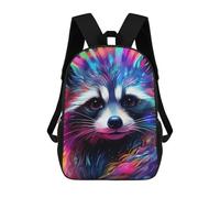 sinyumoney Mochila Para Niños Y Niñas Con Impresión 3D Colorful Raccoon Artwork-10 Mochila Escolar Para Niños De Primaria, Mochila Informal De Viaje Para Portátil 17inch