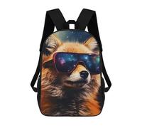 sinyumoney Mochila Para Niños Y Niñas Con Impresión 3D Cosmic Fox Sunglasses Mochila Escolar Para Niños De Primaria, Mochila Informal De Viaje Para Portátil 17inch