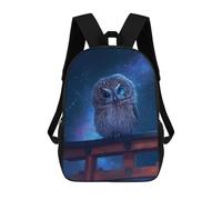 sinyumoney Mochila Para Niños Y Niñas Con Impresión 3D Cute Owl on Torii Gate Japan Mochila Escolar Para Niños De Primaria, Mochila Informal De Viaje Para Portátil 17inch