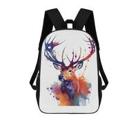 sinyumoney Mochila Para Niños Y Niñas Con Impresión 3D Deer In Watercolor Mochila Escolar Para Niños De Primaria, Mochila Informal De Viaje Para Portátil 17inch