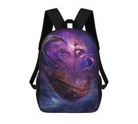 sinyumoney Mochila Para Niños Y Niñas Con Impresión 3D Fantasy Pirate Ship Space Mochila Escolar Para Niños De Primaria, Mochila Informal De Viaje Para Portátil 17inch