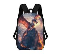 sinyumoney Mochila Para Niños Y Niñas Con Impresión 3D Fiery Dragon on Volcano Mochila Escolar Para Niños De Primaria, Mochila Informal De Viaje Para Portátil 17inch