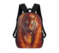 sinyumoney Mochila Para Niños Y Niñas Con Impresión 3D Fiery Tiger Painting Mochila Escolar Para Niños De Primaria, Mochila Informal De Viaje Para Portátil 17inch