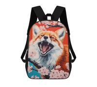 sinyumoney Mochila Para Niños Y Niñas Con Impresión 3D Fox with Cherry Blossoms Mochila Escolar Para Niños De Primaria, Mochila Informal De Viaje Para Portátil 17inch