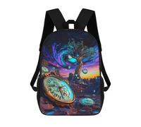 sinyumoney Mochila Para Niños Y Niñas Con Impresión 3D Futuristic Time Dilation - Surreal Neon Dream Mochila Escolar Para Niños De Primaria, Mochila Informal De Viaje Para Portátil 17inch