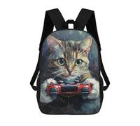 sinyumoney Mochila Para Niños Y Niñas Con Impresión 3D Gamer Cat Painting Mochila Escolar Para Niños De Primaria, Mochila Informal De Viaje Para Portátil 17inch