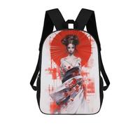 sinyumoney Mochila Para Niños Y Niñas Con Impresión 3D Geisha of The Rising Sun Mochila Escolar Para Niños De Primaria, Mochila Informal De Viaje Para Portátil 17inch