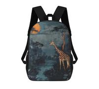 sinyumoney Mochila Para Niños Y Niñas Con Impresión 3D Giraffe Under A Full Moon Mochila Escolar Para Niños De Primaria, Mochila Informal De Viaje Para Portátil 17inch