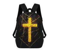 sinyumoney Mochila Para Niños Y Niñas Con Impresión 3D Golden Cross Mochila Escolar Para Niños De Primaria, Mochila Informal De Viaje Para Portátil 17inch