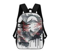 sinyumoney Mochila Para Niños Y Niñas Con Impresión 3D Japanese Temple Ink Wash Mochila Escolar Para Niños De Primaria, Mochila Informal De Viaje Para Portátil 17inch