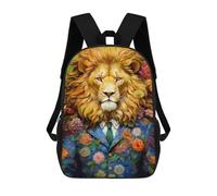 sinyumoney Mochila Para Niños Y Niñas Con Impresión 3D Lion Animal Art Mochila Escolar Para Niños De Primaria, Mochila Informal De Viaje Para Portátil 17inch