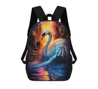 sinyumoney Mochila Para Niños Y Niñas Con Impresión 3D Magical Swan Reflections Mochila Escolar Para Niños De Primaria, Mochila Informal De Viaje Para Portátil 17inch