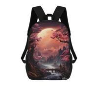 sinyumoney Mochila Para Niños Y Niñas Con Impresión 3D Mystical Moonlit Sakura Valley Mochila Escolar Para Niños De Primaria, Mochila Informal De Viaje Para Portátil 17inch