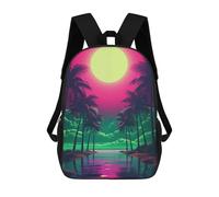 sinyumoney Mochila Para Niños Y Niñas Con Impresión 3D Neon Dreamscape Elegance Mochila Escolar Para Niños De Primaria, Mochila Informal De Viaje Para Portátil 17inch