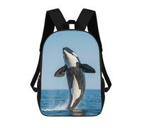 sinyumoney Mochila Para Niños Y Niñas Con Impresión 3D Orca Whale Jump Out Water Mochila Escolar Para Niños De Primaria, Mochila Informal De Viaje Para Portátil 17inch