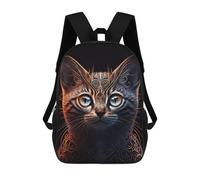 sinyumoney Mochila Para Niños Y Niñas Con Impresión 3D Portrait Art Cat Mochila Escolar Para Niños De Primaria, Mochila Informal De Viaje Para Portátil 17inch