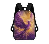 sinyumoney Mochila Para Niños Y Niñas Con Impresión 3D Purple Phoenix Rising Mochila Escolar Para Niños De Primaria, Mochila Informal De Viaje Para Portátil 17inch
