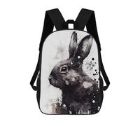 sinyumoney Mochila Para Niños Y Niñas Con Impresión 3D Rabbit Black And White Mochila Escolar Para Niños De Primaria, Mochila Informal De Viaje Para Portátil 17inch
