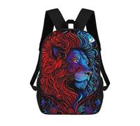 sinyumoney Mochila Para Niños Y Niñas Con Impresión 3D Red And Blue Lion Moon Art Mochila Escolar Para Niños De Primaria, Mochila Informal De Viaje Para Portátil 17inch