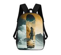 sinyumoney Mochila Para Niños Y Niñas Con Impresión 3D Snowboarder in Space Suit Mochila Escolar Para Niños De Primaria, Mochila Informal De Viaje Para Portátil 17inch