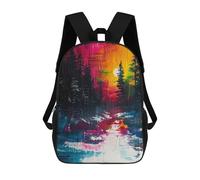 sinyumoney Mochila Para Niños Y Niñas Con Impresión 3D Sunset Forest Painting Mochila Escolar Para Niños De Primaria, Mochila Informal De Viaje Para Portátil 17inch
